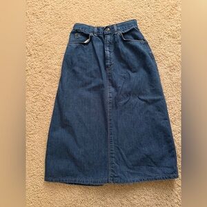 Classic Denim Midi Skirt